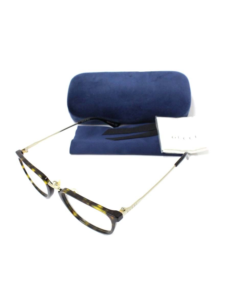 グッチ GG0324OJ メガネ ブラウン ゴールド ブラック コンビフレーム スクエア べっ甲柄 ITO9TCE57BIG