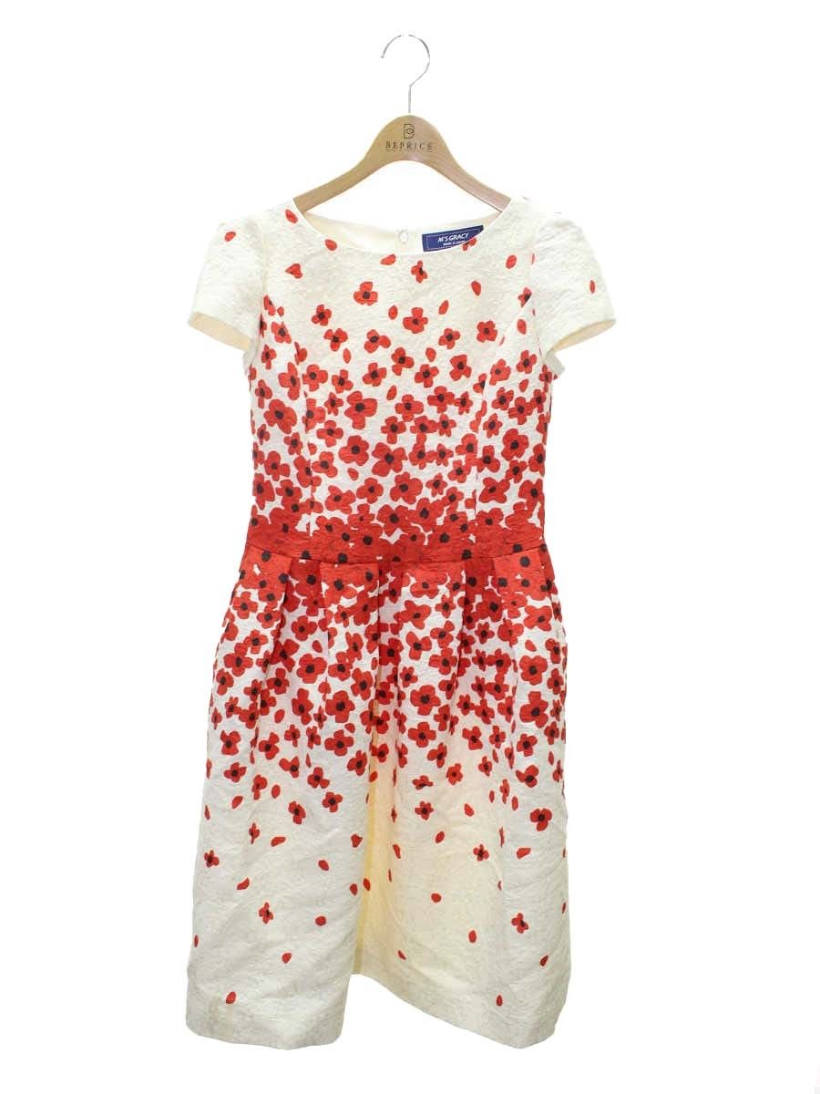 エムズグレイシー 011501 ワンピース 36 ホワイト 花柄 ITMMHN6NNOW4