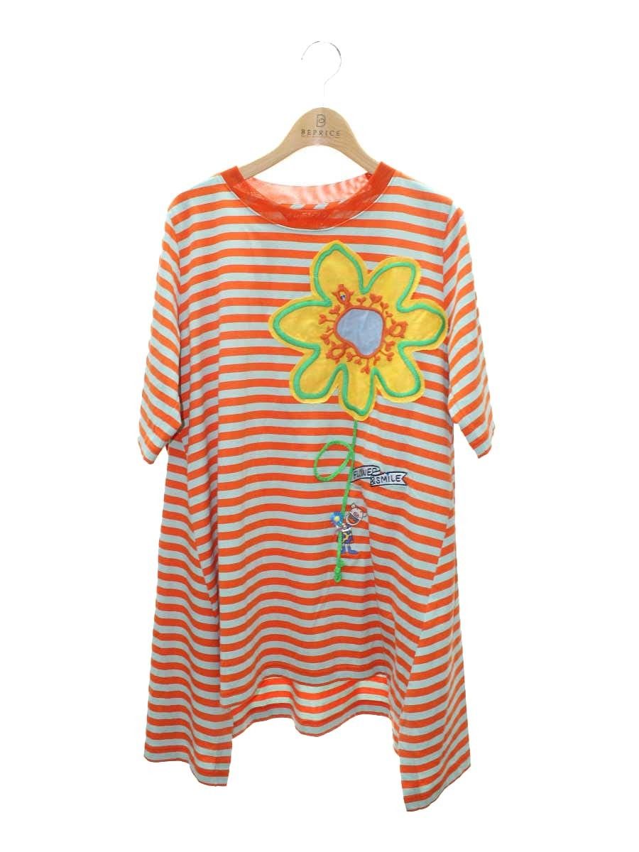 オレボレブラ 232354 チュニック M オレンジ フラワーモチーフ ボーダー IT9DDJUUN37O