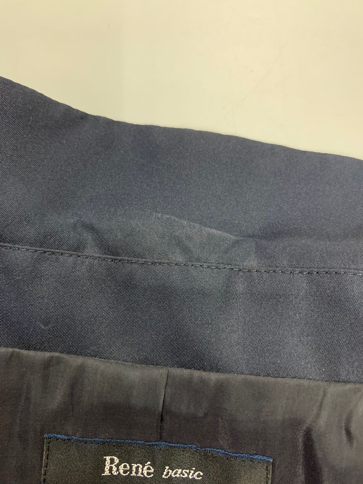  ルネ basic 5516100 ワンピース ドレス 34 ネイビー ノースリーブ ひざ丈ワンピース