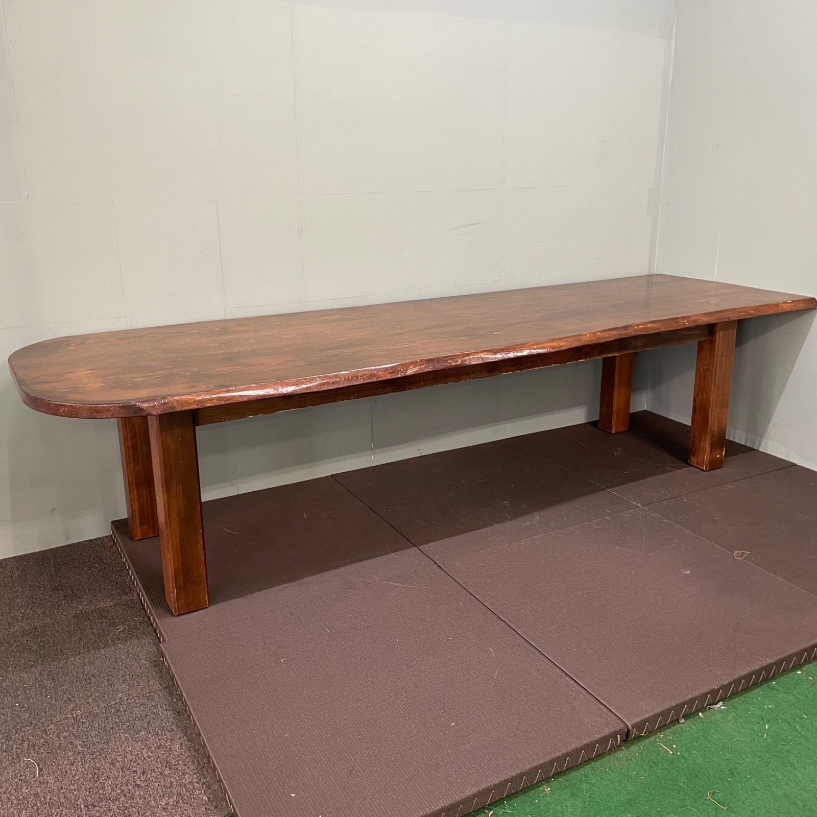 ♭ 引取り 山梨 大型 幅288 cm カウンターテーブル ダイニングテーブル 一枚板 木製 店舗