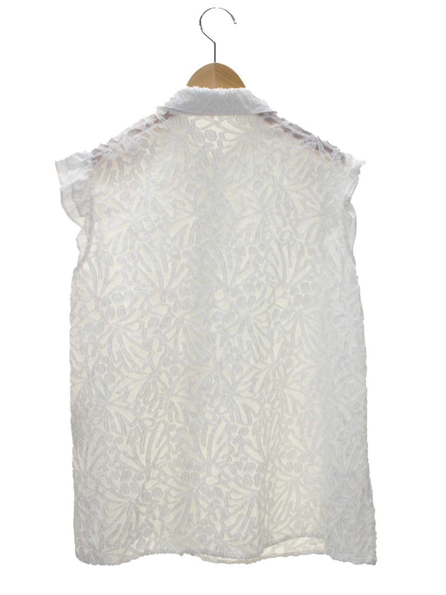 ルネ 6111110 36 ホワイト コーティングパール ブラウス ノースリーブ ITCGUM3DTNEA