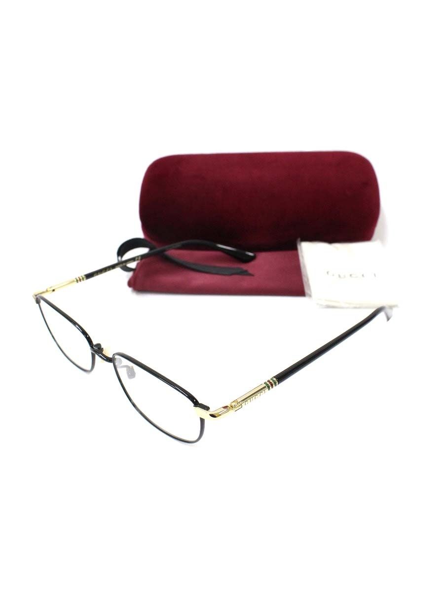 グッチ メガネ ブラック ゴールド メタルフレーム スクエア シェリーライン