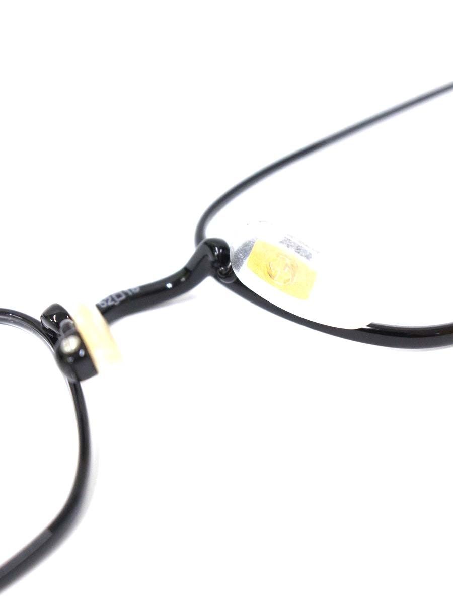  グッチ メガネ ブラック ゴールド メタルフレーム スクエア シェリーライン メガネ 小物