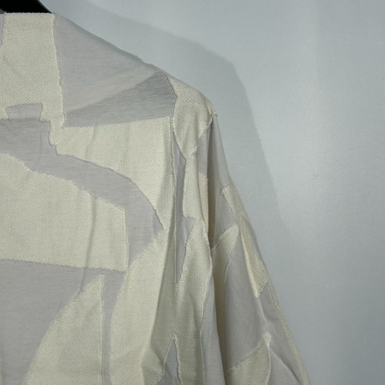 芽風【38】ホワイト系 長袖 カットソー トップス 幾何学 モード