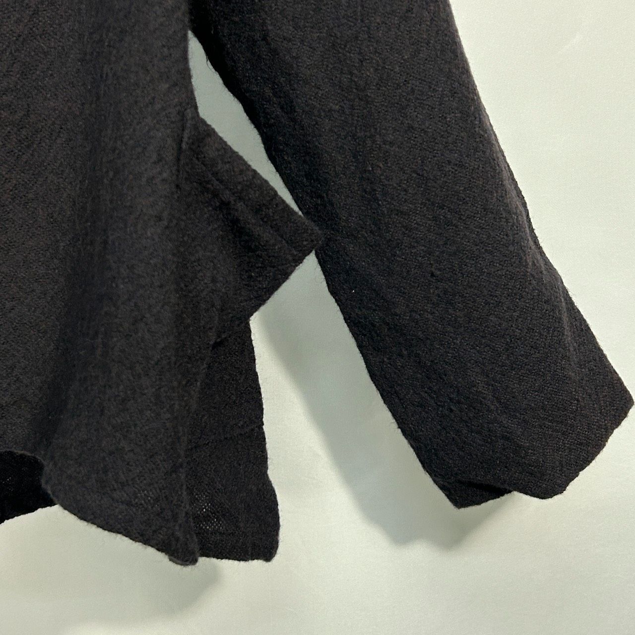 慈雨【40】ブラック 変形 ジャケット ウール 長袖アウター 個性的