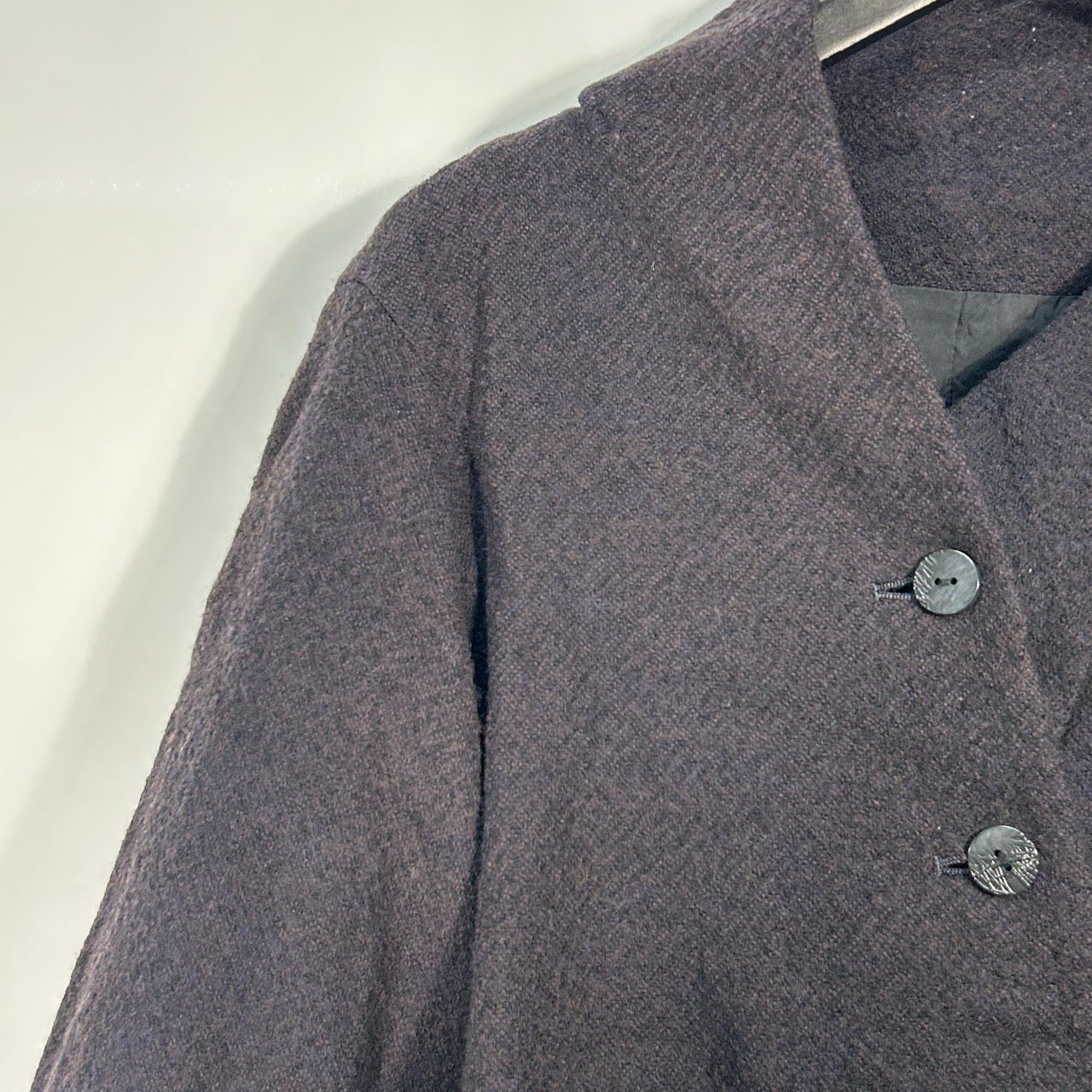 慈雨【40】ブラック 変形 ジャケット ウール 長袖アウター 個性的