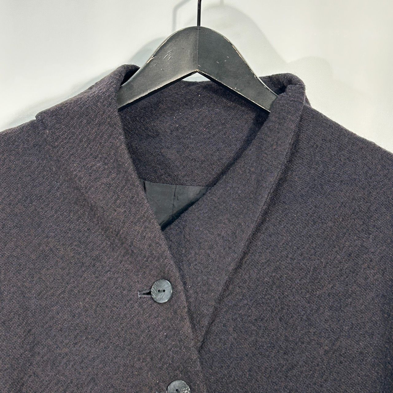 慈雨【40】ブラック 変形 ジャケット ウール 長袖アウター 個性的