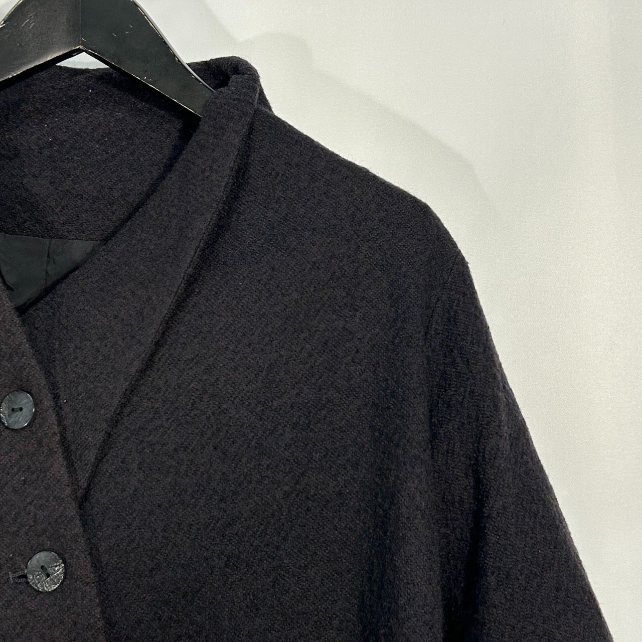 慈雨【40】ブラック 変形 ジャケット ウール 長袖アウター 個性的