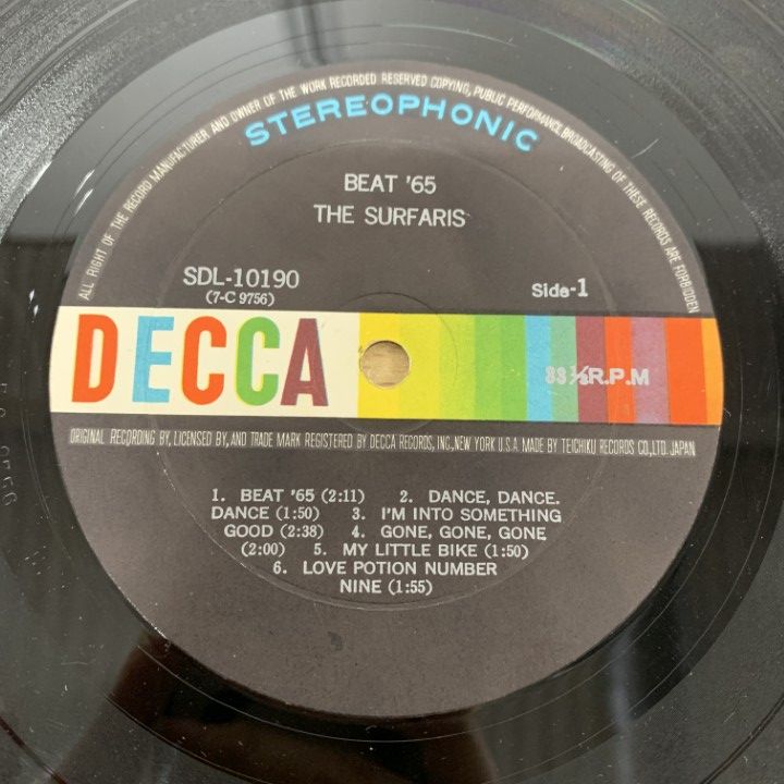 ▲01)【1点限り!】【希少・帯付き】ザ・サファリーズ/The Surfaris/ビート65/Beat '65/SDL-10190/LPレコード/ペラジャケ/A △01)【1点限り!】【希少・帯付き】ザ・サファリーズ/The Surfaris