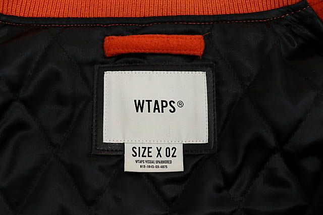 ダブルタップス WTAPS 18AW CLUB JACKET ロゴ 袖レザー 中綿 クラブ