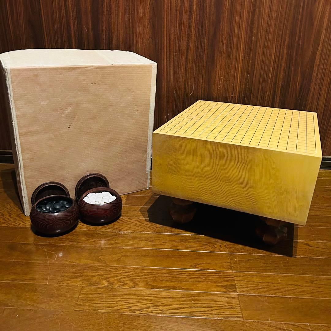 ★日本産本榧脚付き碁盤5.4寸　木裏板目17kg ☆日本産本榧脚付き碁盤5.4寸 木裏板目17kg SET189】日向産本榧 木裏