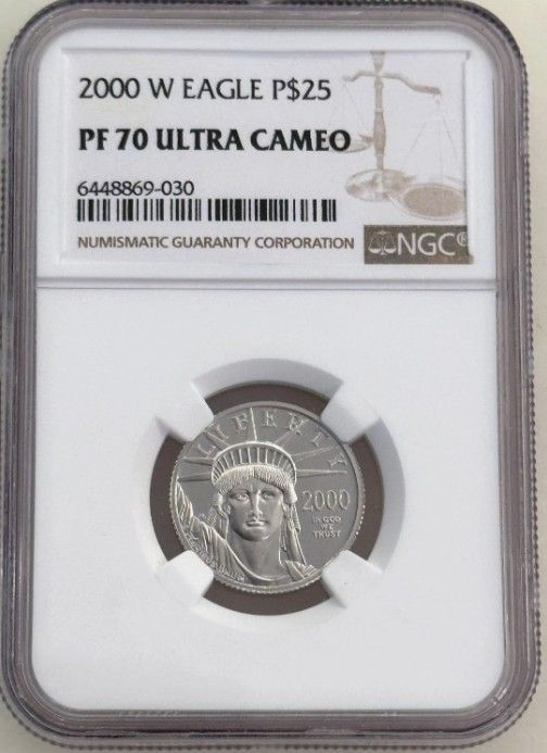 2000年 W 25ドル プラチナ イーグル 自由の女神像 NGC PF 70 1 4オンス