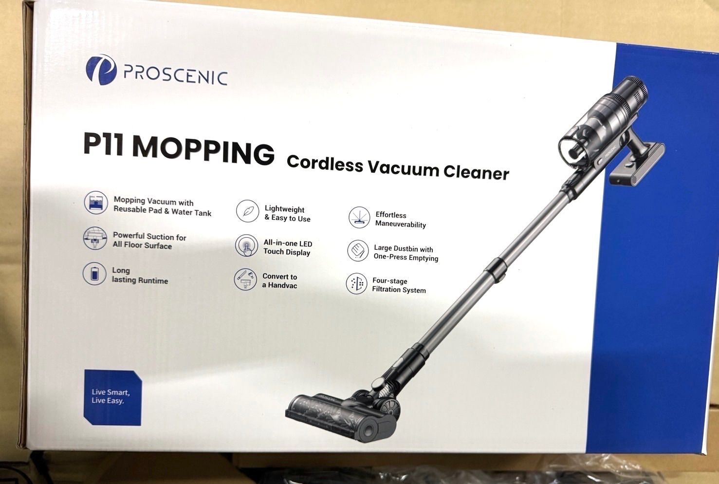 強力吸引‼️コードレス掃除機 35000Pa 水拭き一体型 サイクロン 伸縮型