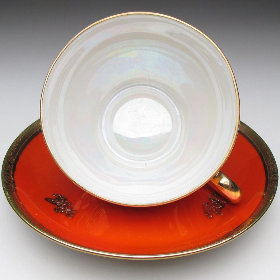 ノリタケ オレンジ色地金盛り トリオ カップ＆ソーサー＆プレート e WWW_OPDRERGINERDOGAN_COM