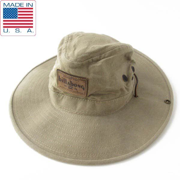 billAbong ビラボン ウエスタンハット L カーキ系 サファリハット カウボーイハット アメリカ製 D150-41-0007ZV
