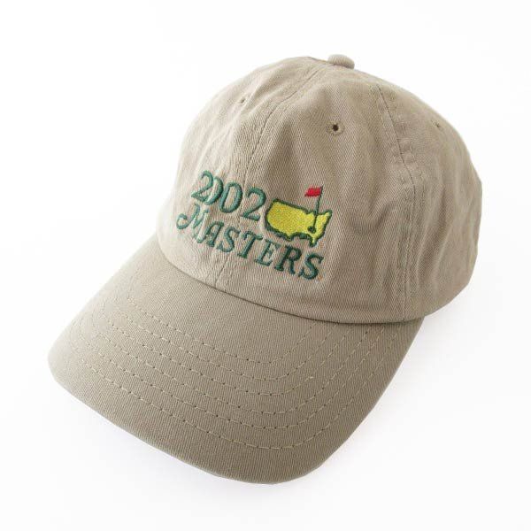 2002 MASTERS マスターズ BBキャップ ベージュ系 ゴルフ 帽子 タイガーウッズ優勝年 ビンテージ D150-41-0017ZV