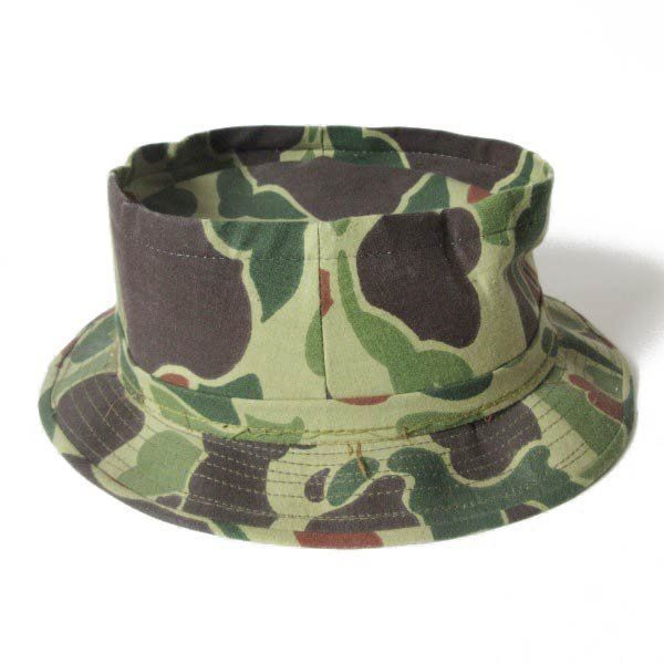 ダックハンター カモ 迷彩 バケット ハット L アメリカ製 帽子 ビンテージ D124-41-0004ZVW