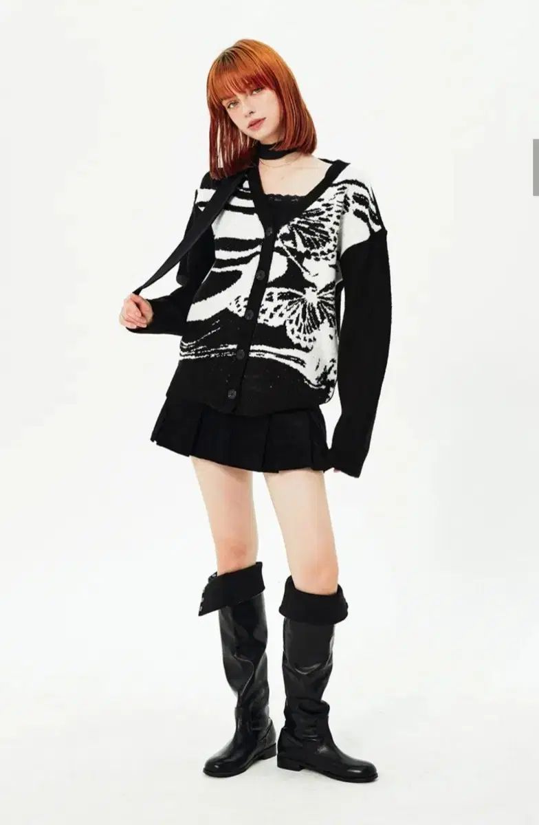 ファンシークラブ ディピクト ニット カーディガン BLK