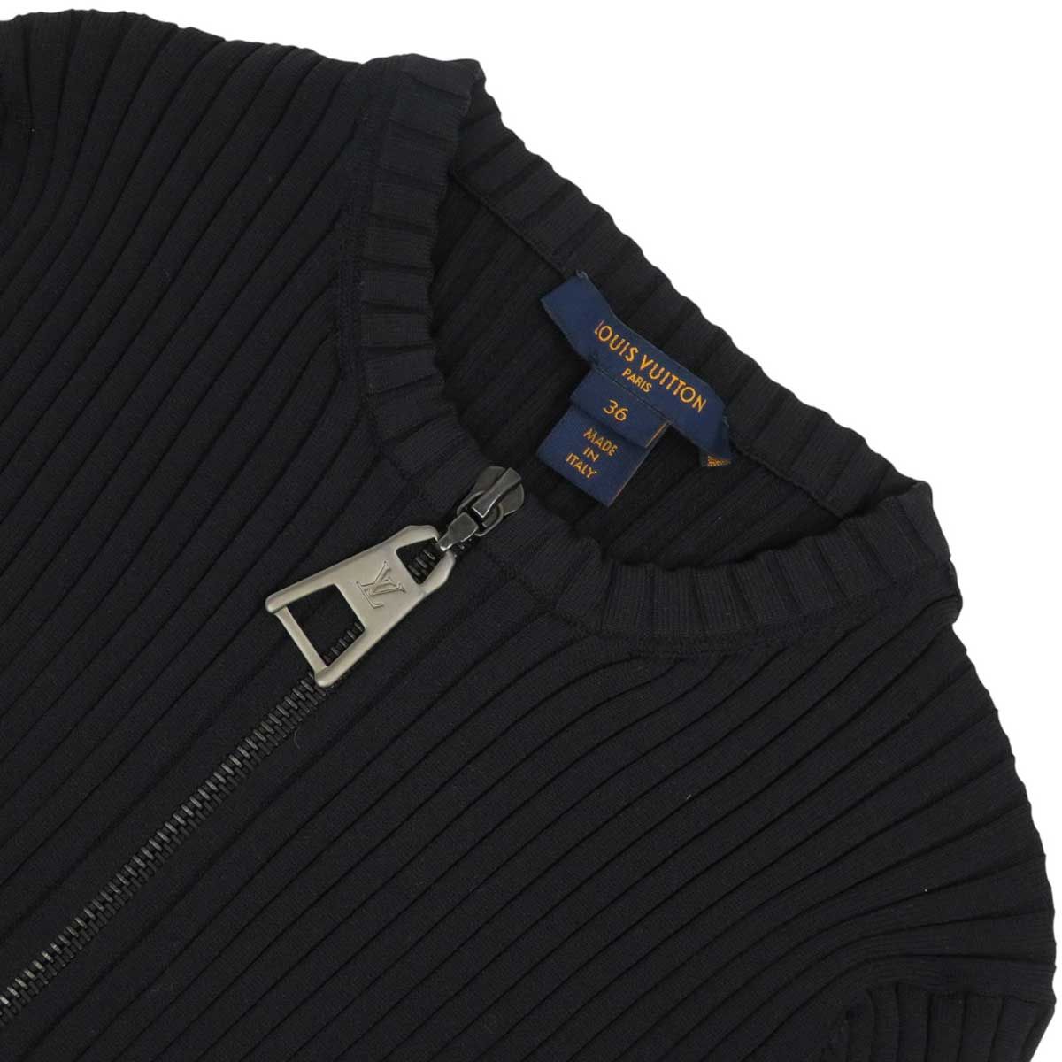 LOUIS VUITTON リブニット切替ワンピース サイズ38 黒×ベージュ LOUIS VUITTON リブニット切替ワンピース サイズ38 黒×ベージュ