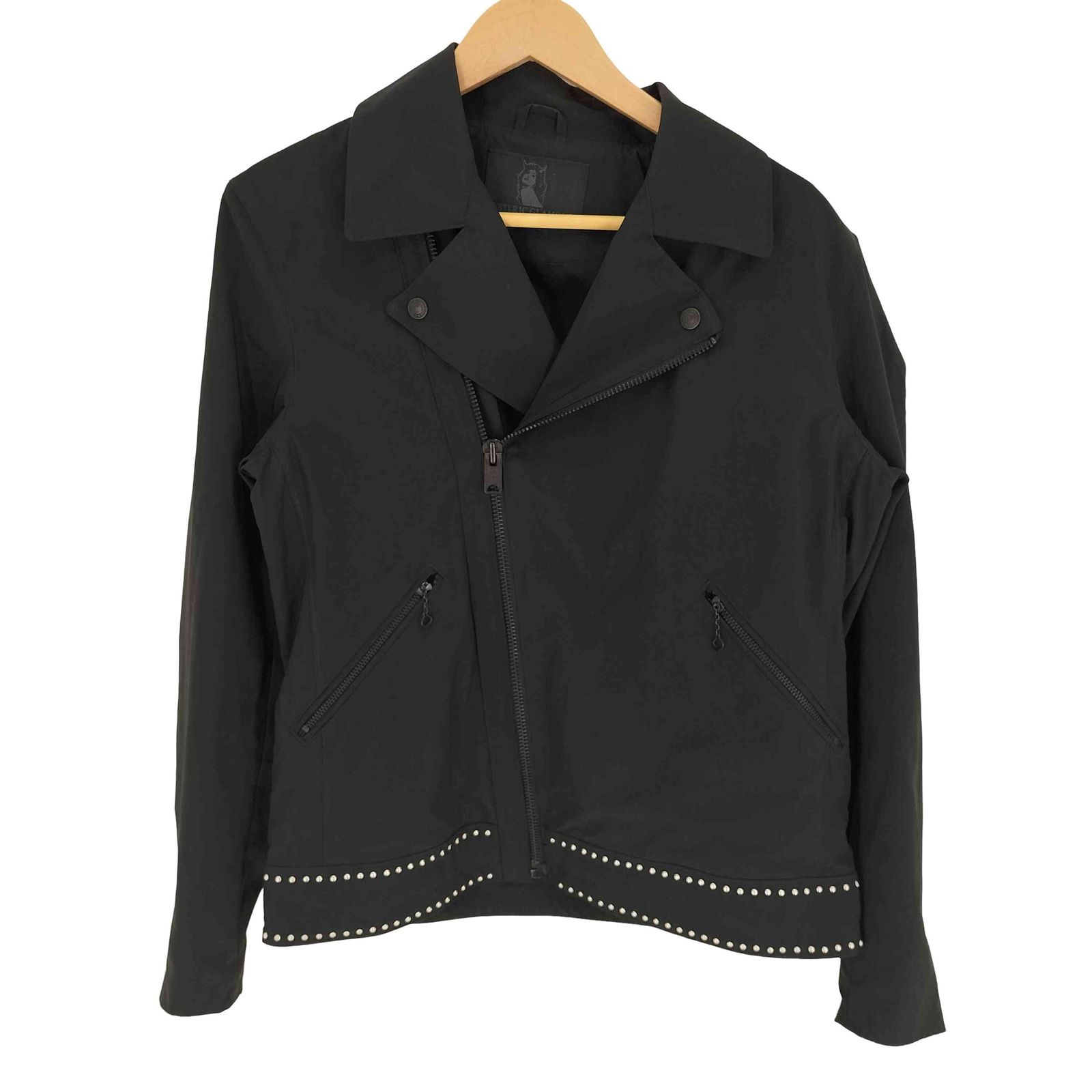 HYSTERIC GLAMOUR(ヒステリックグラマー) ダブル ライダース ジャケット ジップアップ スタッズ ナイロン メンズ JPN：M 【中古】【ブランド古着バズストア】 ヒステリックグラマー HYSTERIC GLAMOUR ダブル ライダース ジャケット