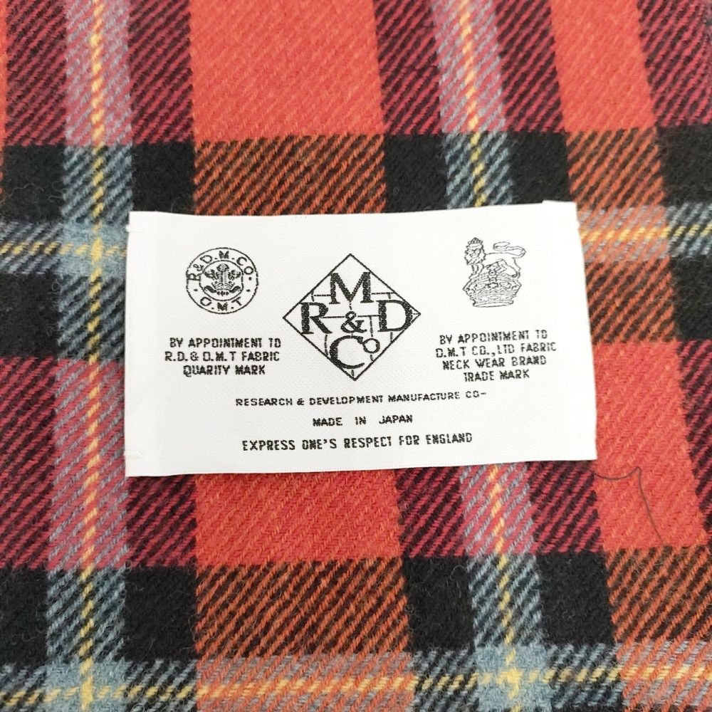 R-D.M.Co- タータンチェック 大判 ストール マフラー フリンジ ブランケット レッド レディース マンズテーラー 5-1027 T