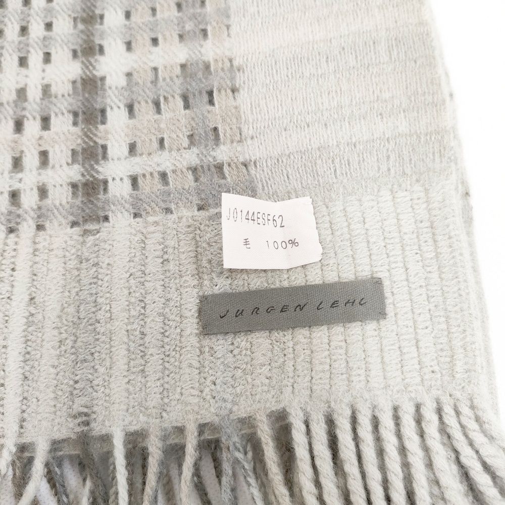 JURGEN LEHL 大判 マフラー ウール ストール ライトグレー レディース ヨーガンレール 5-1027 T