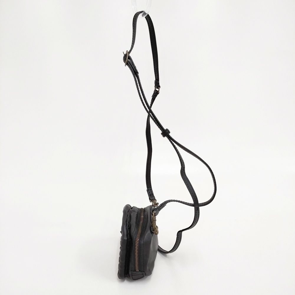 ebagos ウォレットショルダーミニ 牛ソフト ショルダーベルト 籐付き財布 定価35200円 ショルダーバッグ ベージュ ブラック レディース エバゴス 5-1027G