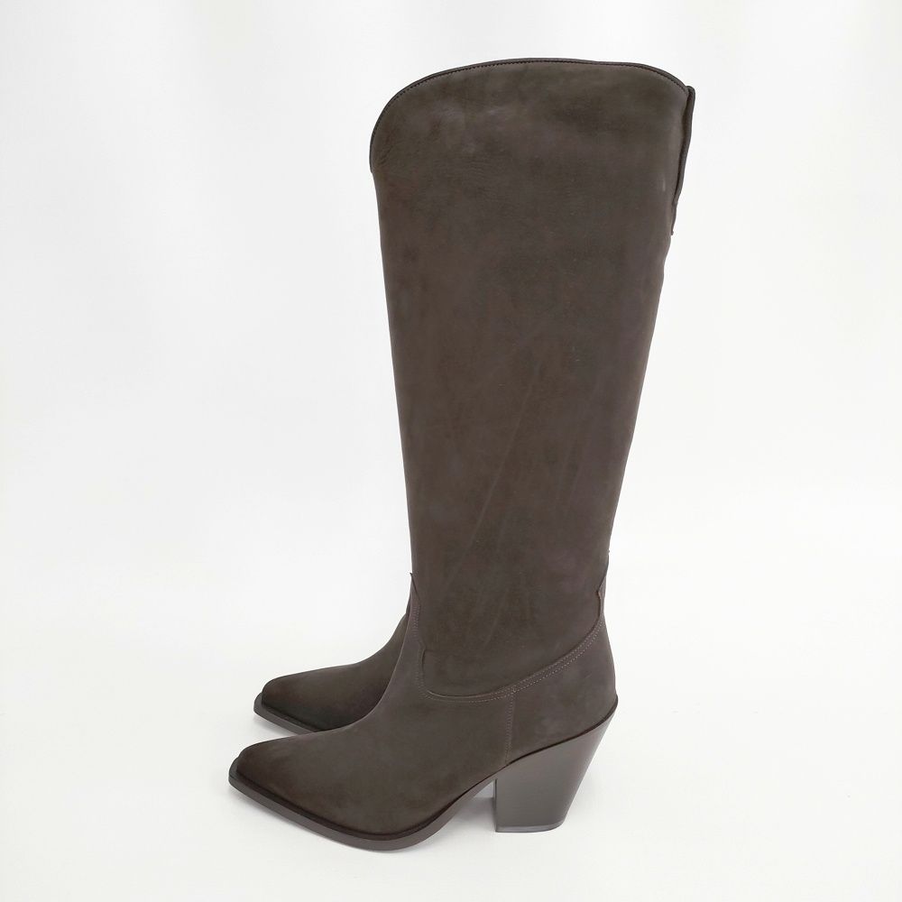 SARTORE ヌバック ロングブーツ サイズ37 ブーツ ブラウン レディース サルトル 5-1027 T