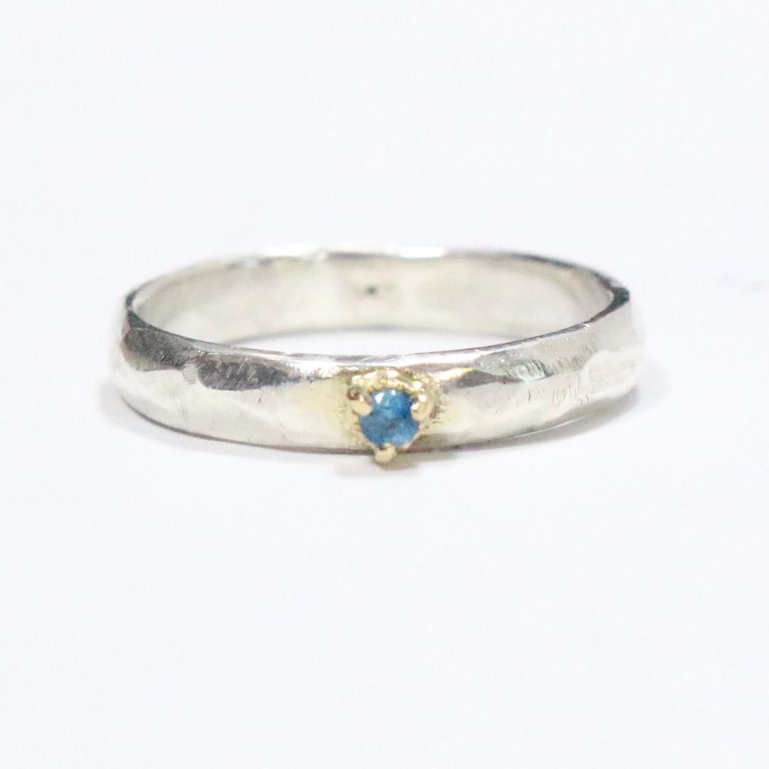 激レアルース✴︎ブルーのバイカラーユークレース太めシルバーK18