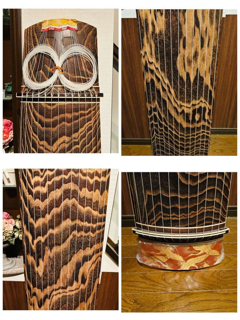 良品】琴 和楽器 弦楽器 13弦 和琴 木製 13弦琴 琴柱 譜面台 ケース付