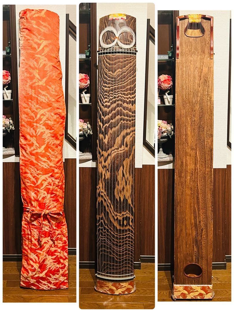 良品】琴 和楽器 弦楽器 13弦 和琴 木製 13弦琴 琴柱 譜面台 ケース付