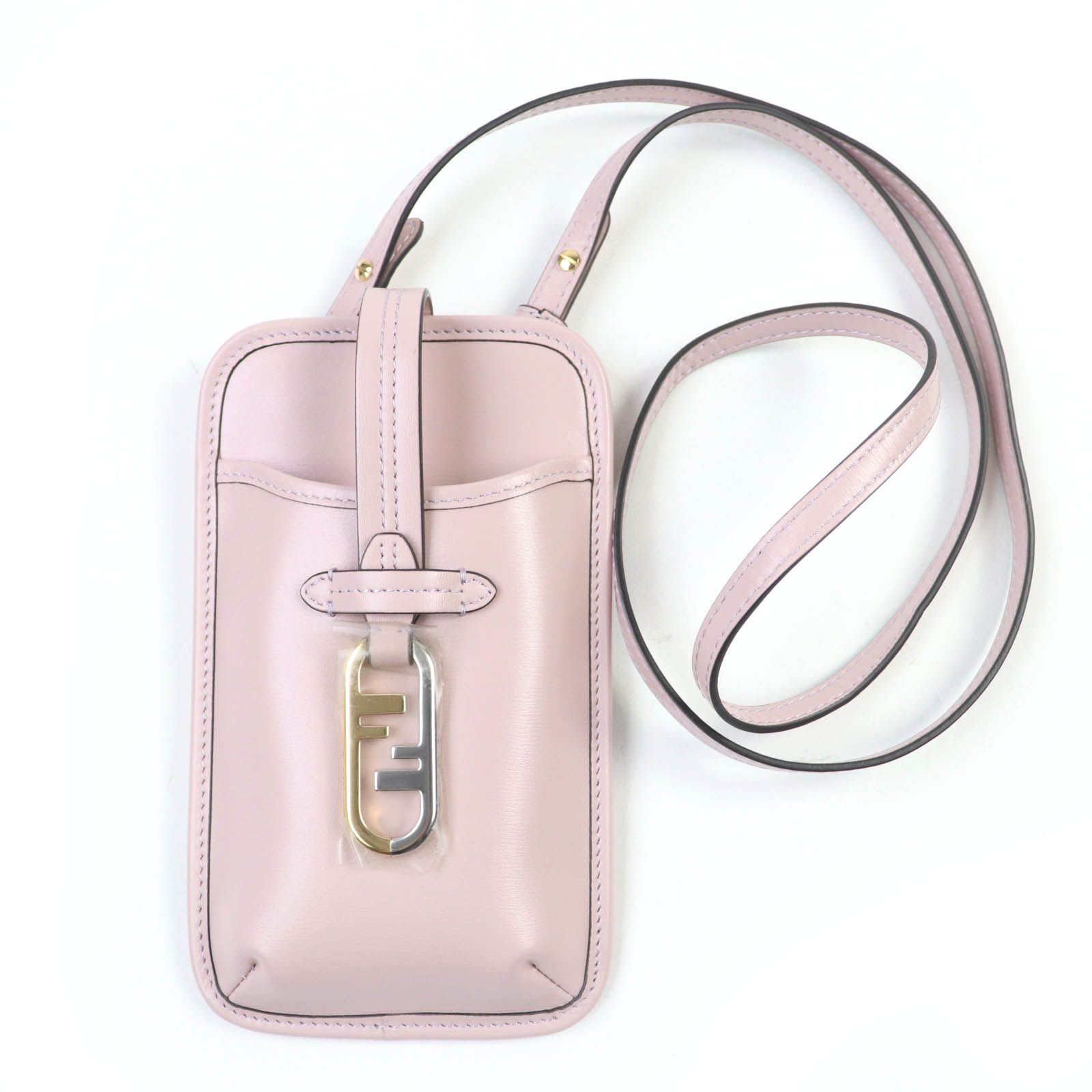 未使用品☆FENDI フェンディ 7AS131 FFロゴ金具 レザー ポーチ 