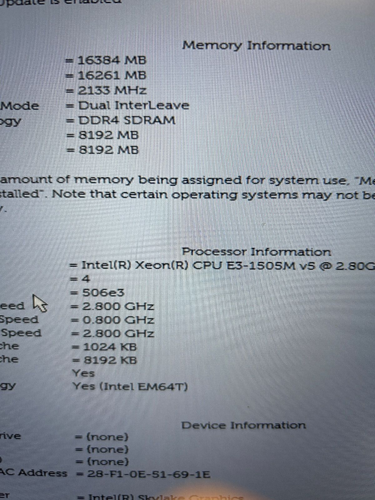 DELL Precision 5510 Xeon E 3-1505 M v 5 16 GB ノートパソコン 304
