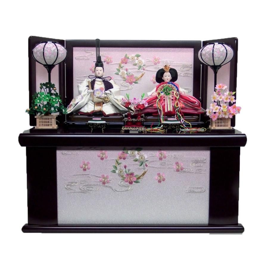 ひな人形 親王収納飾り 北寿 No.17 刺繍流水 可愛らしい収納飾り