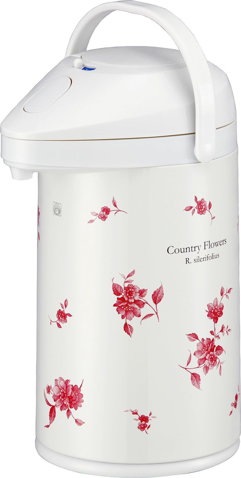 ピー The-peacock ピーコック エアーポット 3.0 L 保温 保冷 ガラス製 魔法瓶 中栓無し 保温ポット 保温力 電気不要 プッシュ式 まほうびん ポット カントリーフラワー MPP-30 FLC