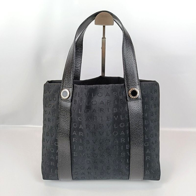 美品 BVLGARI ブルガリ トートバッグ ロゴマニア ポーチ付き
