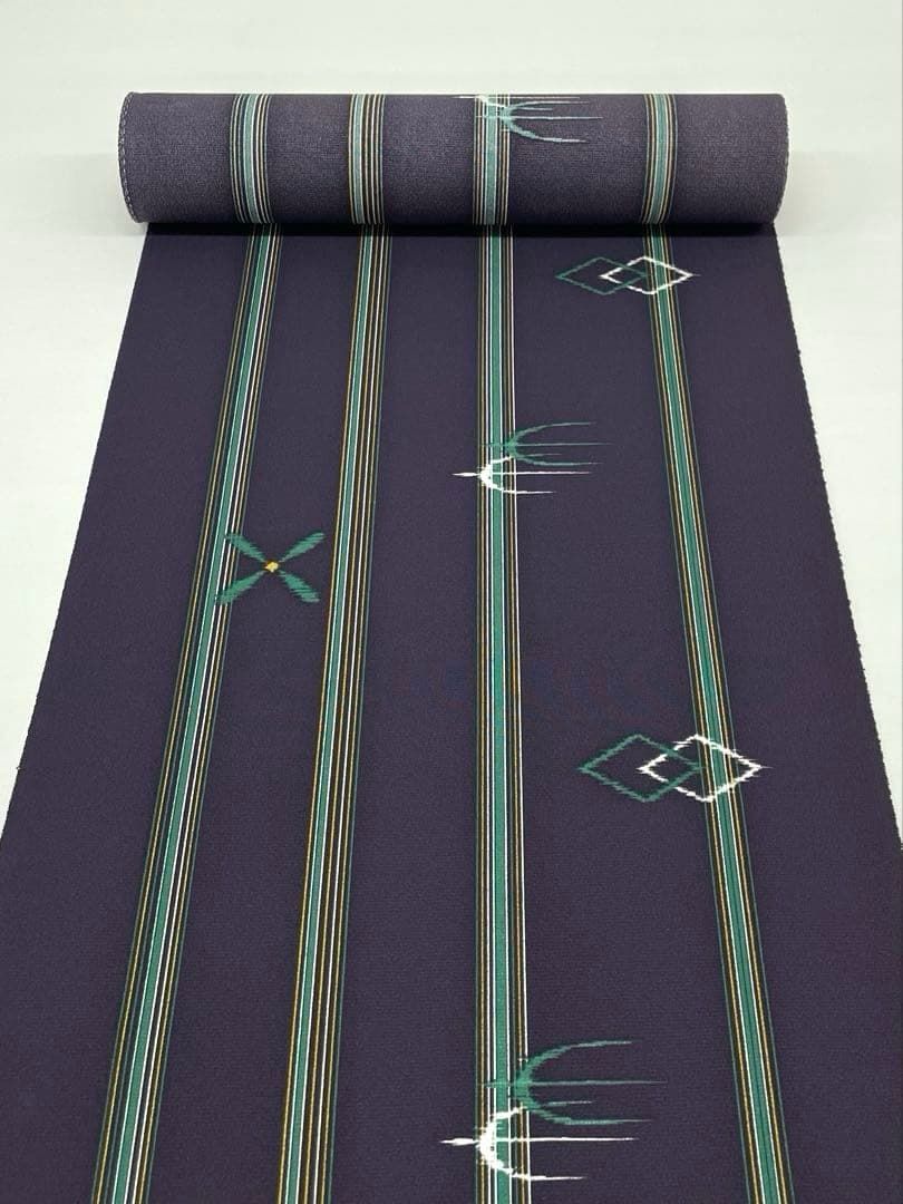 小紋 縦稿 飛び柄 正絹 反物 T 9068