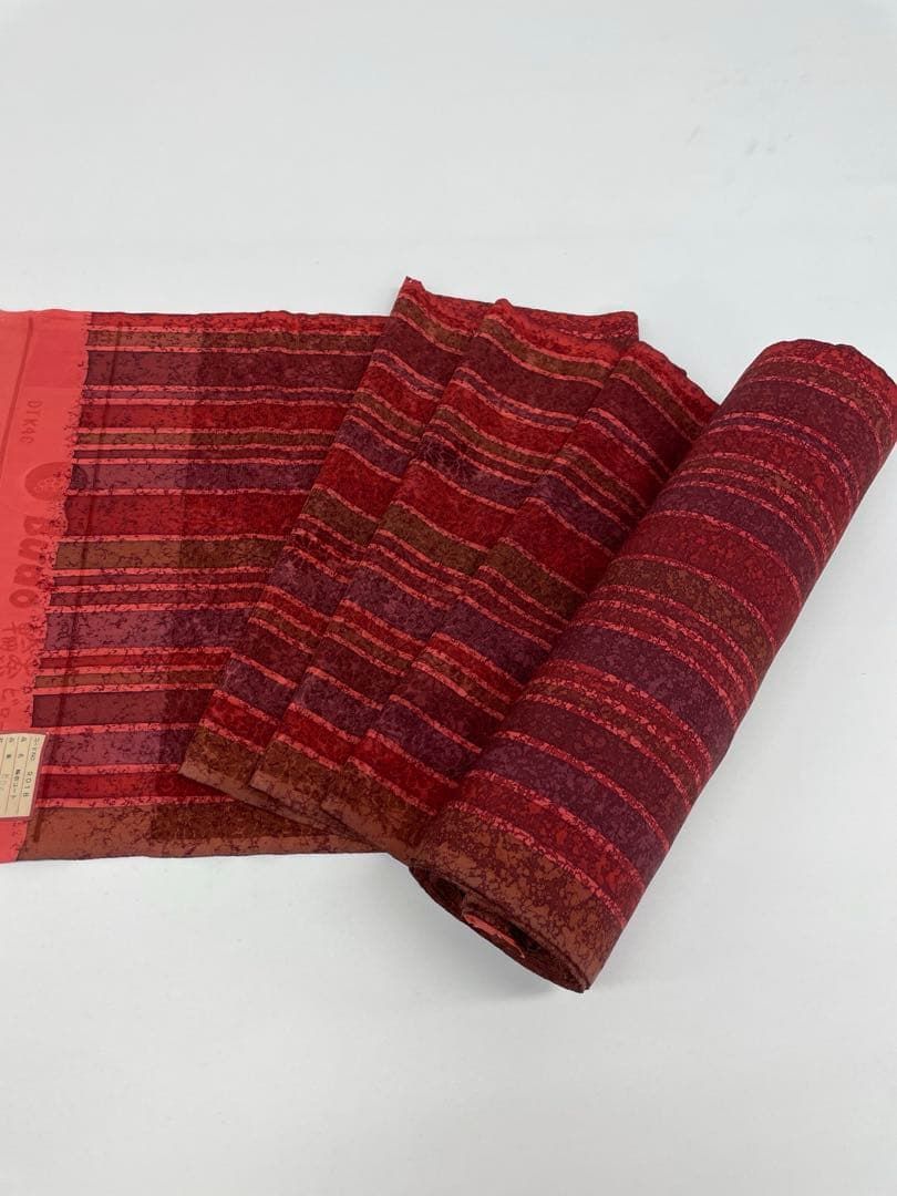  輪奈ビロード ロングコート地 縦縞 正絹 反物 T 9075 その他 着物反物