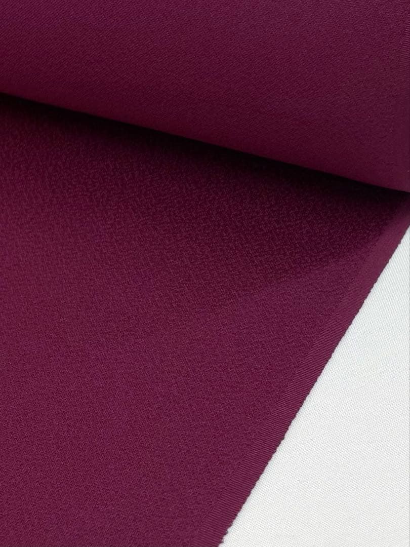  色無地 バーガンディー色 正絹 反物 T 9082 色無地 着物反物