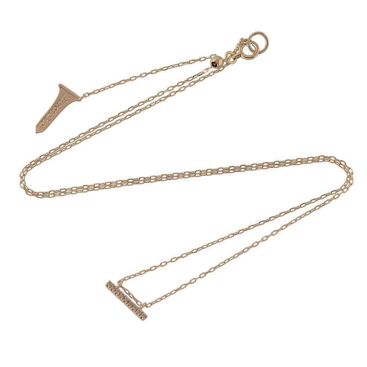 ヒロタカ ダイヤ ネックレス 0.04ct 46cm K10YG 新品仕上げ済 Hirotaka