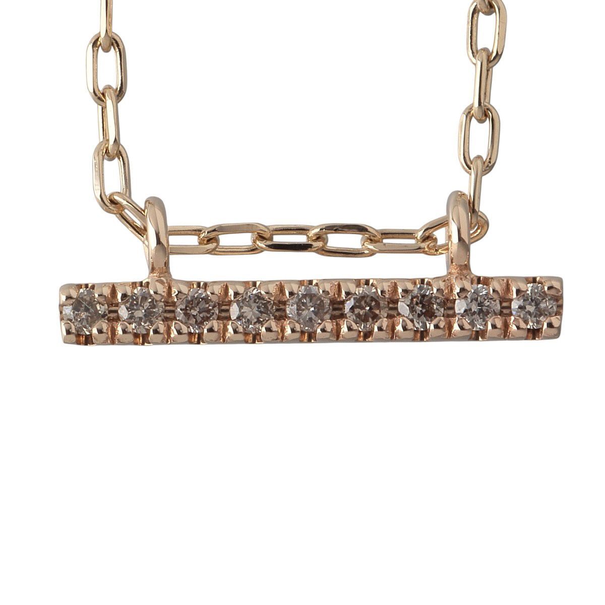 ヒロタカ ダイヤ ネックレス 0.04ct 46cm K10YG 新品仕上げ済 Hirotaka