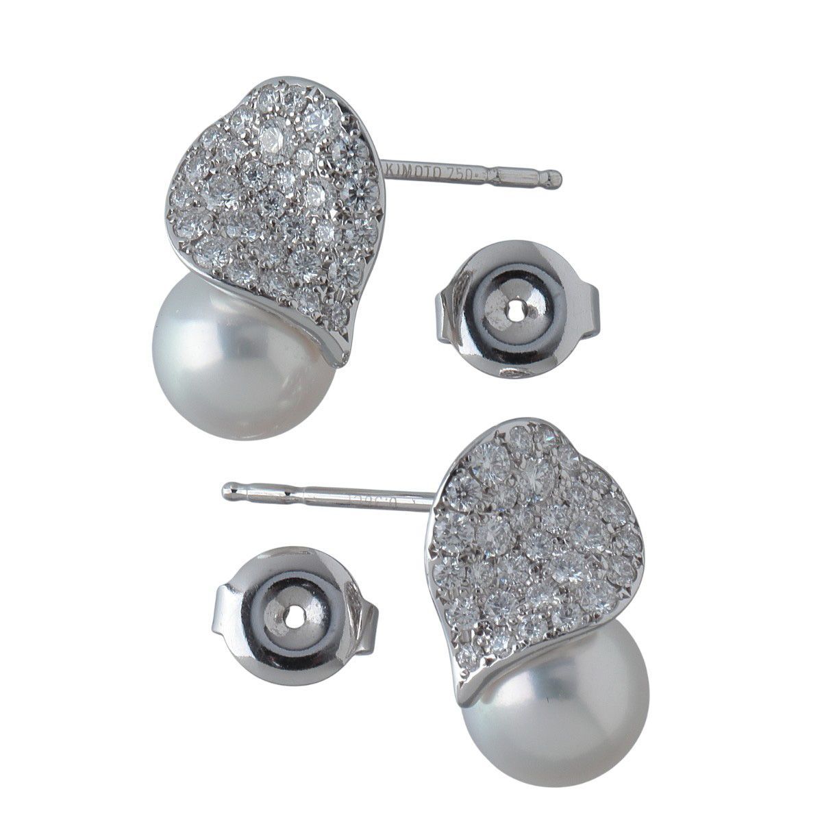 ミキモト ダイヤ パール ピアス フォーチュンリーブス PE-1690PU型