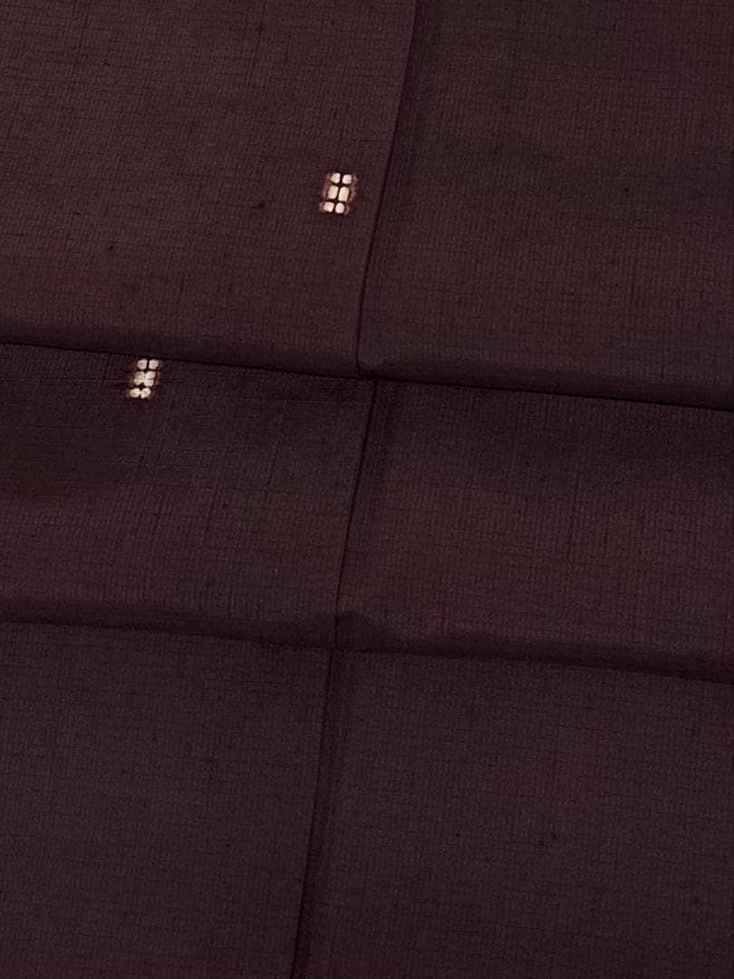 手座繰り 赤城紬 青柳 創柳庵 十日町 玉繭 草木染め 印度茜 躾糸付 A 059