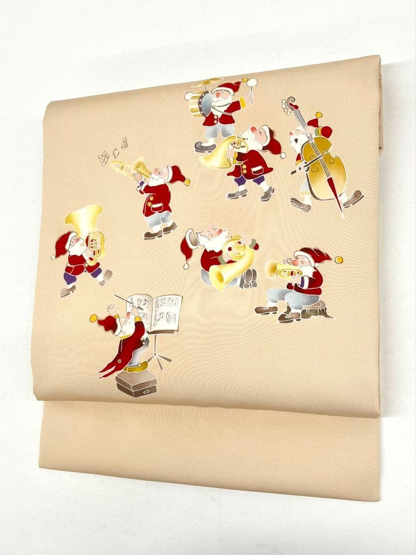  京友禅 手描き 九寸名古屋帯 五泉 塩瀬 サンタ 正絹 D 111 名古屋帯 帯