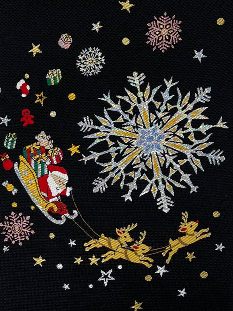  西陣織 辻梅 九寸名古屋帯 サンタ 雪の結晶 星 正絹 D 110 名古屋帯 帯