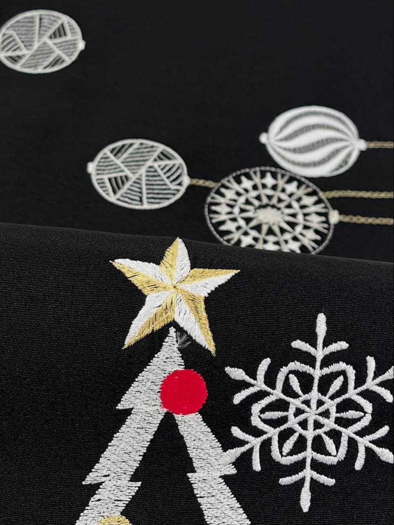 袋帯 刺繍 正絹 ツリー オーナメント お太鼓柄 D 108