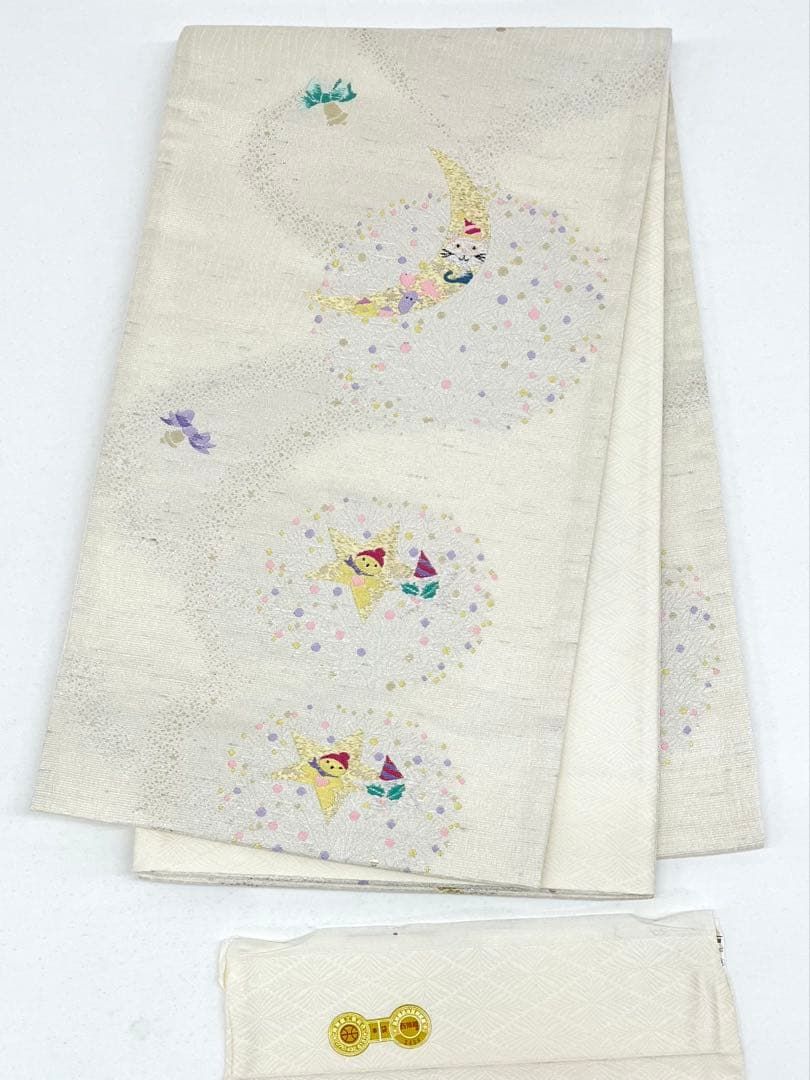  西陣織 有栖川織物 袋帯 トナカイ 月 星 正絹 六通 D 109 袋帯 帯