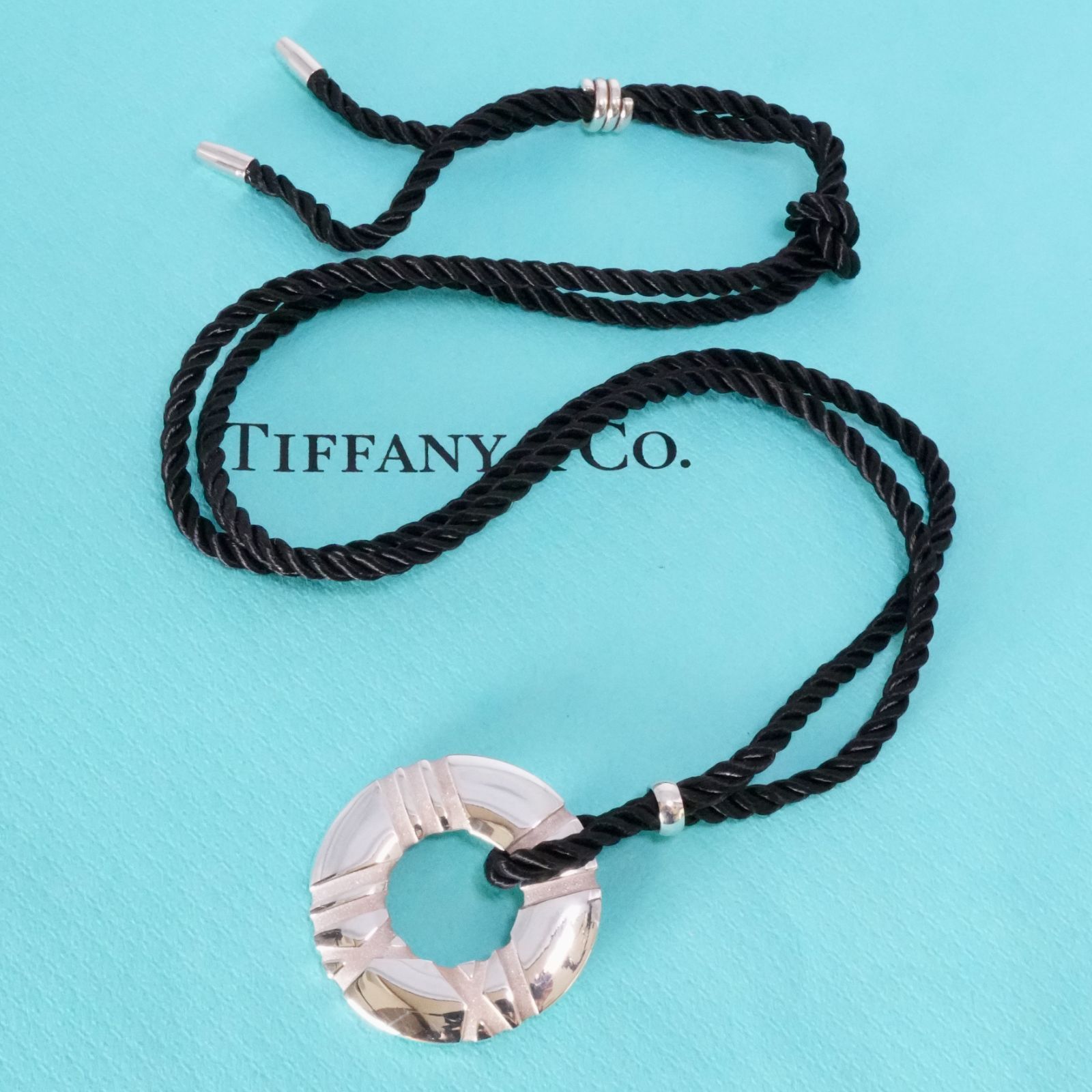 ティファニー TIFFANY&Co. ネックレス アトラス シルクコード ティファニー アトラス ペンダント ブラックシルクコード