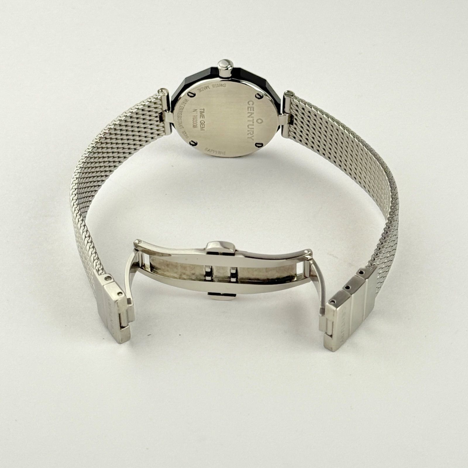 美品】センチュリー タイムジェム 8Pダイヤ シェル 新品電池 784